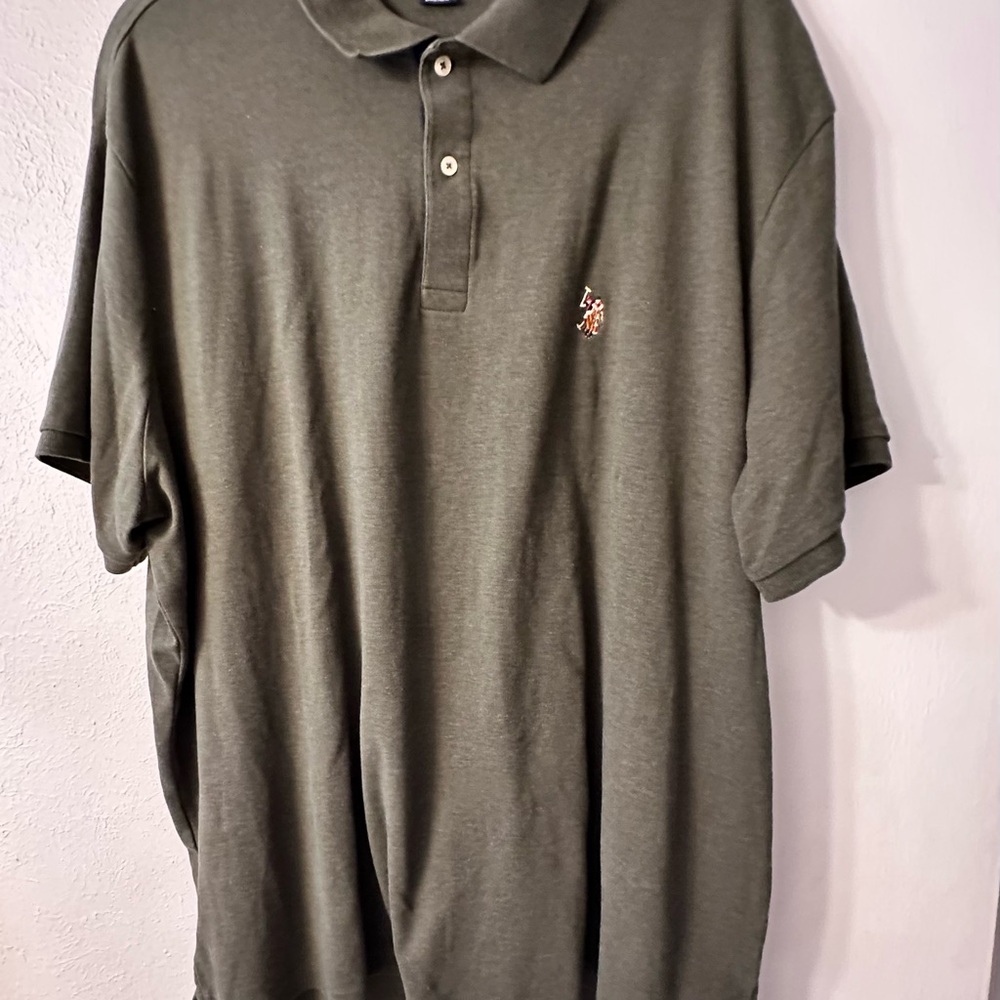 U. S. Polo Association Men's Luxury Feel Olive Polo Shirt Size 3X